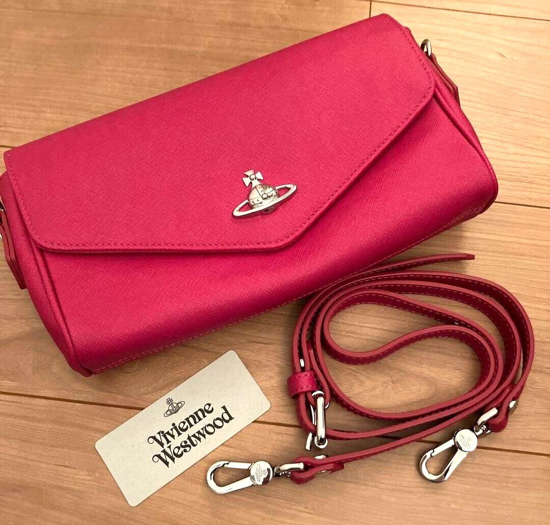 Vivienne Westwood Victoria Large Crossbody Bag Pink Shoulder strap 