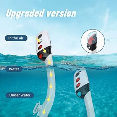 Supertrip Adults Dry Snorkel, Easy Breath Scuba Diving Snorkel with Splash Guard
