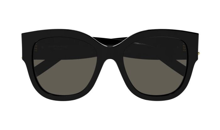 Saint Laurent SL M95/F 001 Black Gold Dark Grey Lenses Sunglasses