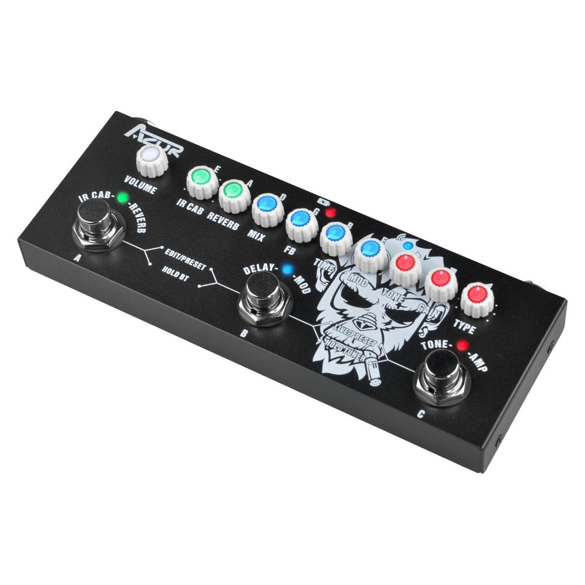 AZOR Multi Effects Chorus Phaser Delay Reverb Guitar Effector