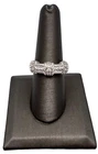 Judith Ripka Sterling Silver CZ Crystal Ring Band Size 7.75” Vintage