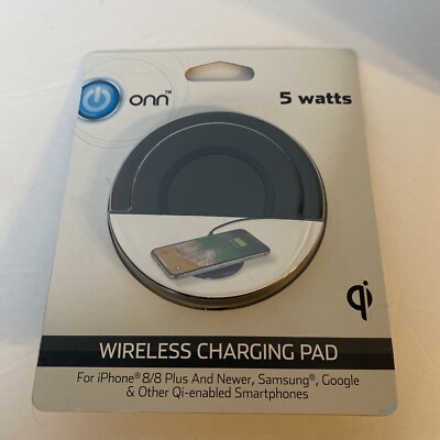 ONN Wireless Charging Pad 5 watts iPhone 8 8 plus Samsung Google and Qi-enabled 