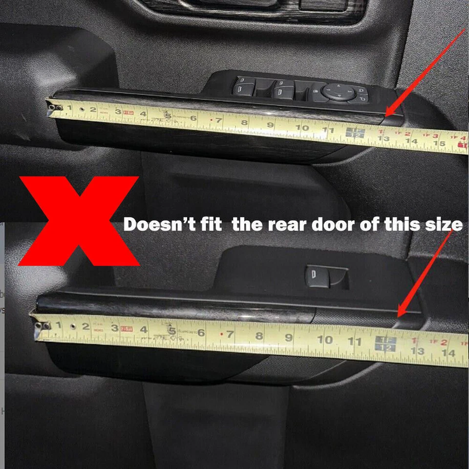 Interior Trim Cover Accessories Kit For Chevy Silverado 2019-25 Wood Grain 15pc - Image 3 of 4