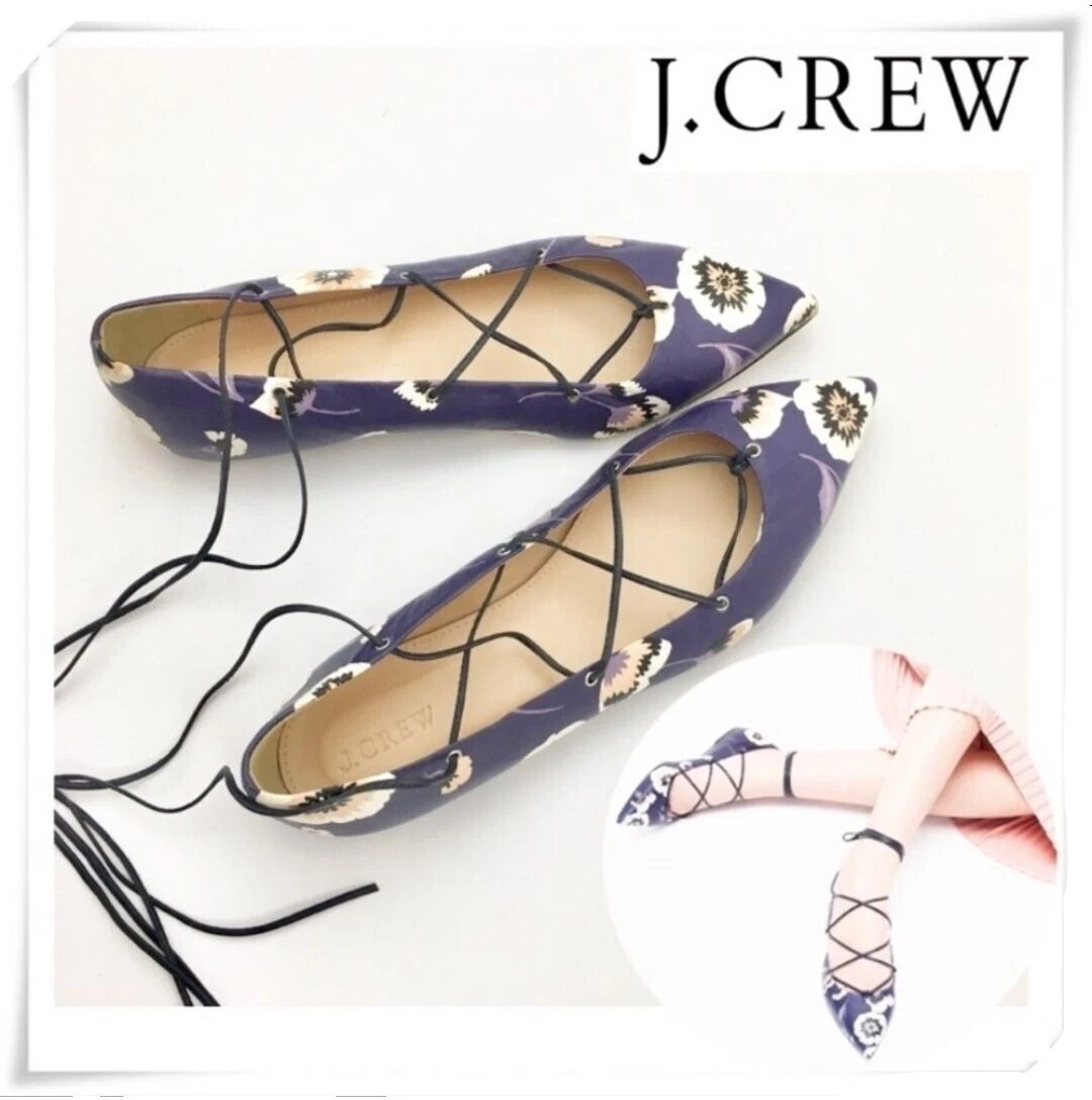 Parte superior de cuero floral para mujer J.CREW ballet