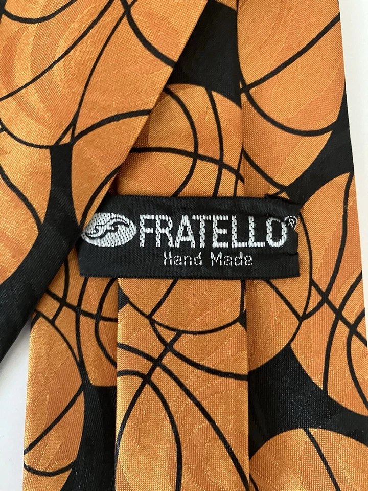 Corbata Fratello Hecha a Mano Para Hombre Poliéster Jacquard Baloncesto Repetición 58" Foto 4 de 4