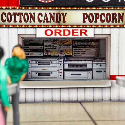 1/64 Trackside Diner Photo Real Scale Kit Hotwheels Scenery Track