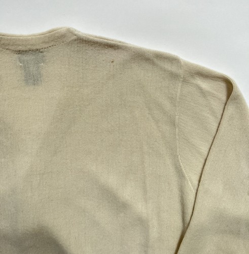 Vintage 90s PAR FOUR Cardigan Sweater X-LARGE Cream Beige All Acrylic USA Made - Picture 7 of 9