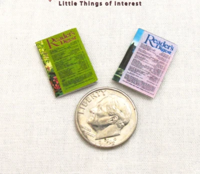 LITTLE THINGS OF INTEREST READERS DIGEST MAGAZINES 2 Pc Dollhouse Miniature 1:12 Scale **2 FOR 1** Family