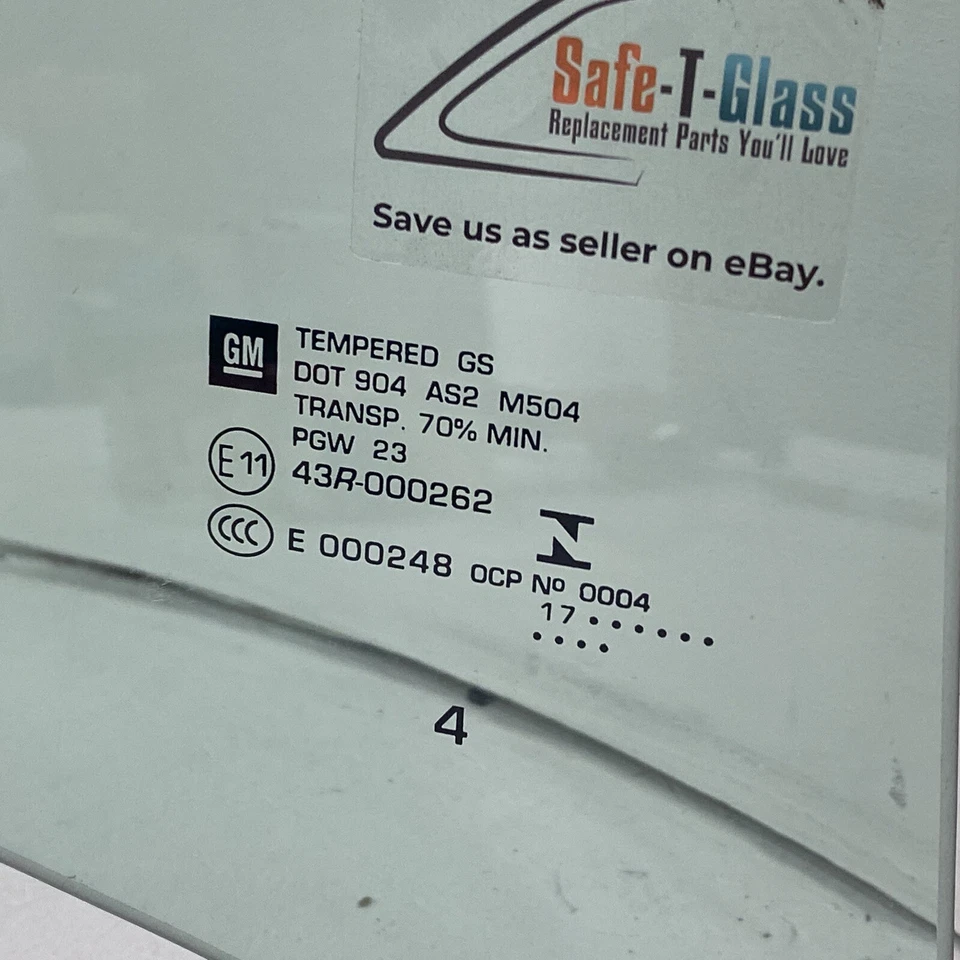 Cristal puerta pasajero trasero derecho fabricante original chevrolet malibu 2016-2025 dd12810gtn Foto 2 de 4