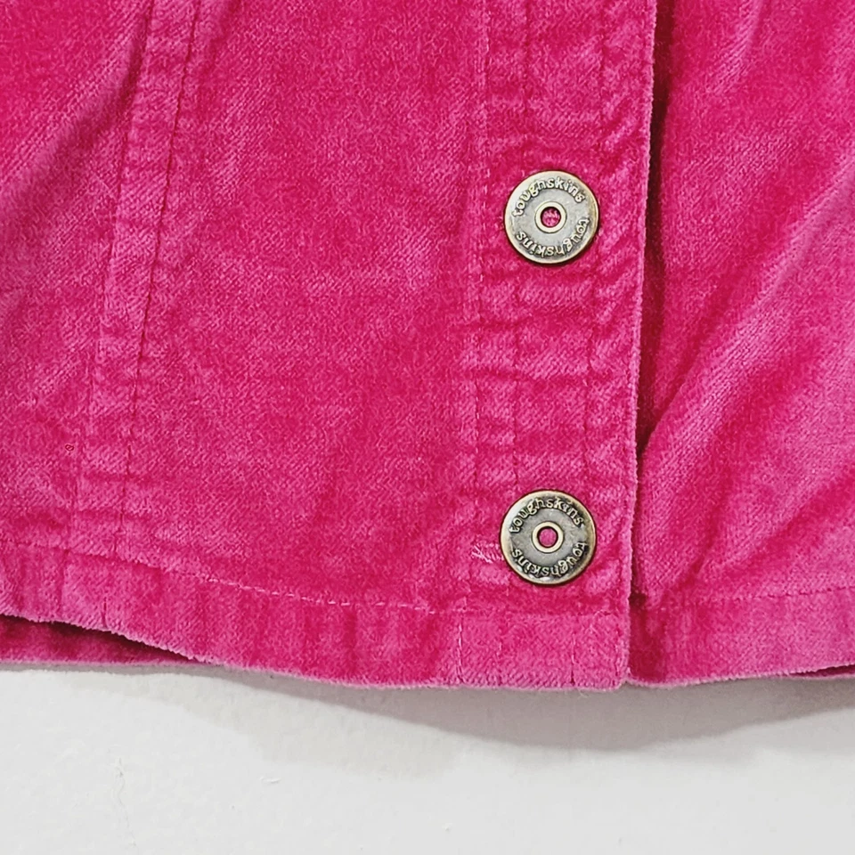 Mini falda Toughskins de terciopelo para niña pequeña línea A rosa magenta talla 2T frente a presión Foto 3 de 4