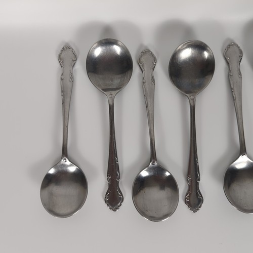 Nasco Vintage Posate Inox Elisabettiane 7pz Grandi Cucchiai Zuppa Giappone - Foto 2 di 5