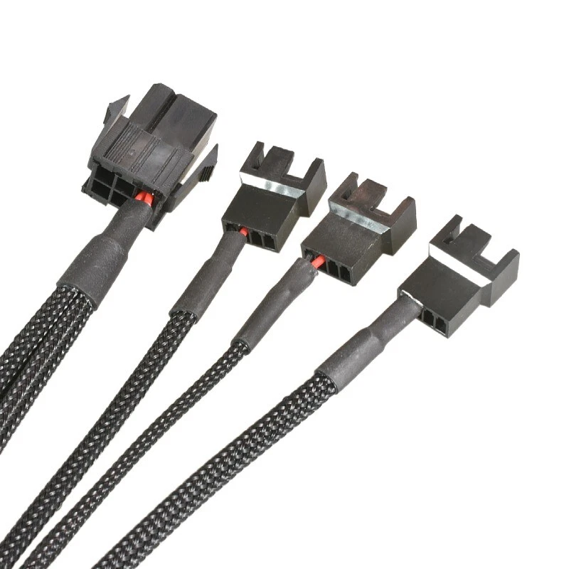 1 to 2 3 4 5 6 4-Pin Cooling Fan Adapter Hub Splitter Cable 6Pin to 4Pin 12V - Image 3 of 4