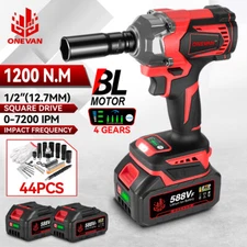 18V 1200N.m Impact Wrench 1/2" Cordless Impact Driver Gun for Car/DIY Furniture