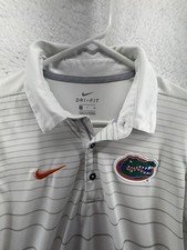 Florida Gators Nike Dri Fit Performance Golf Polo Mens Small White Stripes NCAA