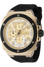 Invicta Racing Men 47mm Stainless Steel Gold Dial VD57 Quartz Silicone Watch
