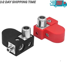 BTO Solid Brass Positive Negative Battery Terminals with Adaptor Collars,