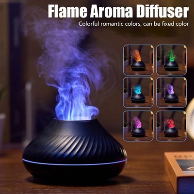 Simulation Flamme Luftbefeuchter Raumbefeuchter Aroma Diffuser 7 Licht Diffuser