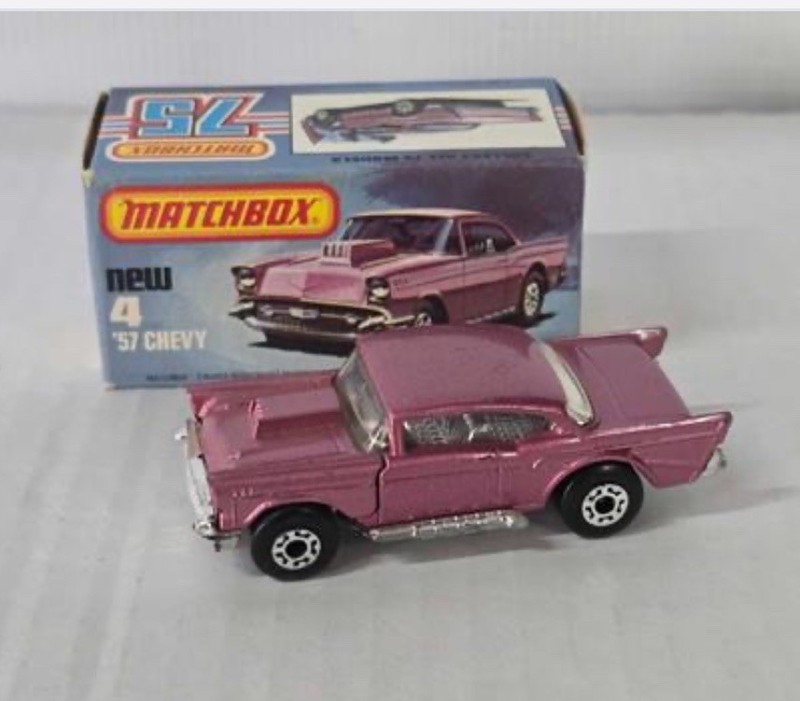 Matchbox Super fast NO.4 1957 ‘57 Chevy Purple Opening Hood