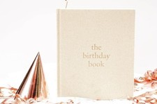 Linen Birthday Keepsake Book, Baby Memory Book, Photo Album