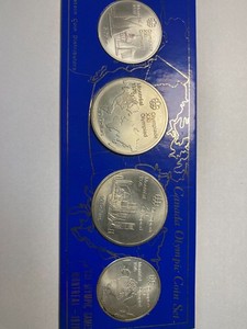 CANADA SILVER OLYMPIC coin set in frame 1976
