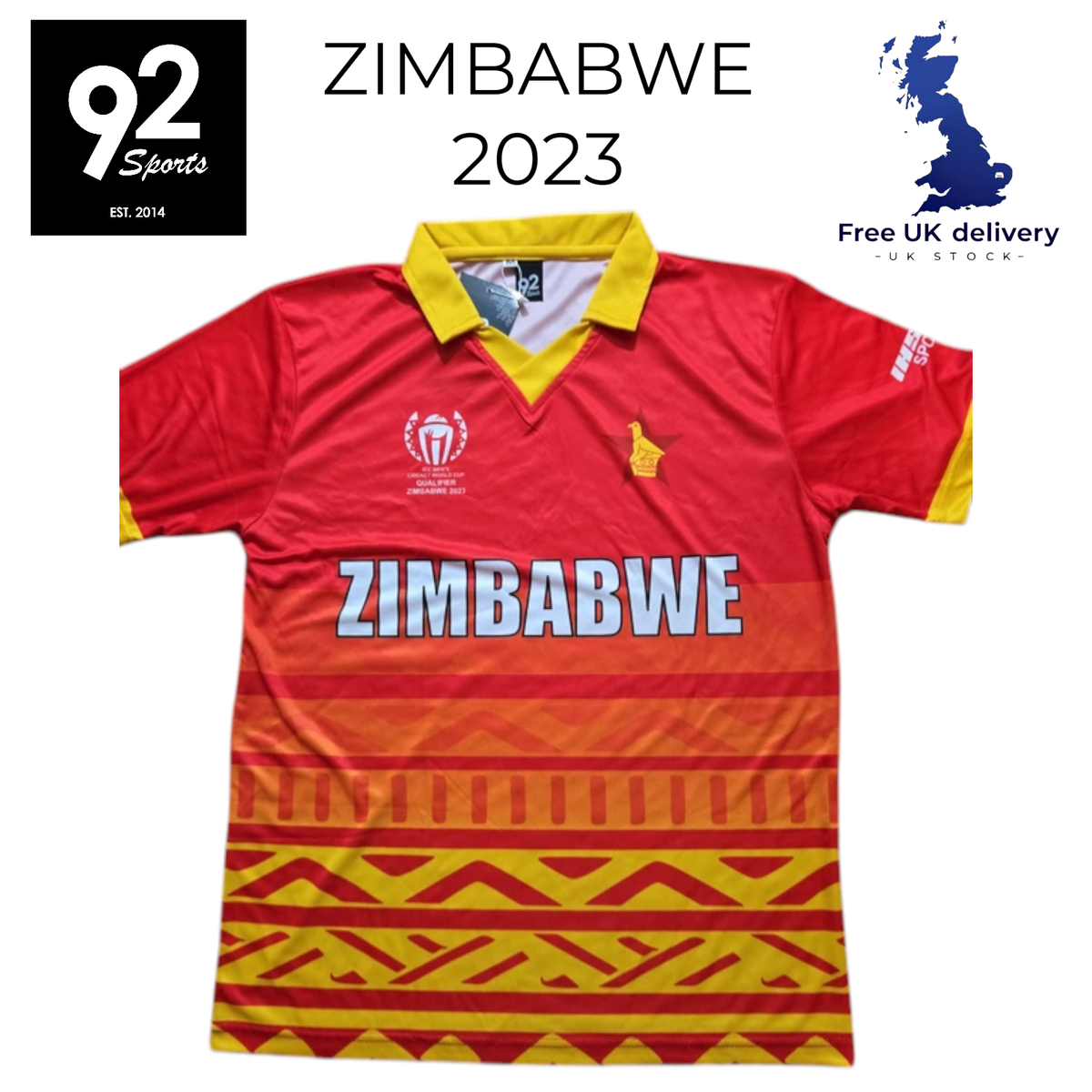 🏏 Zimbabwe Cricket 2023 ODI World Cup Shirt – Premium Replica