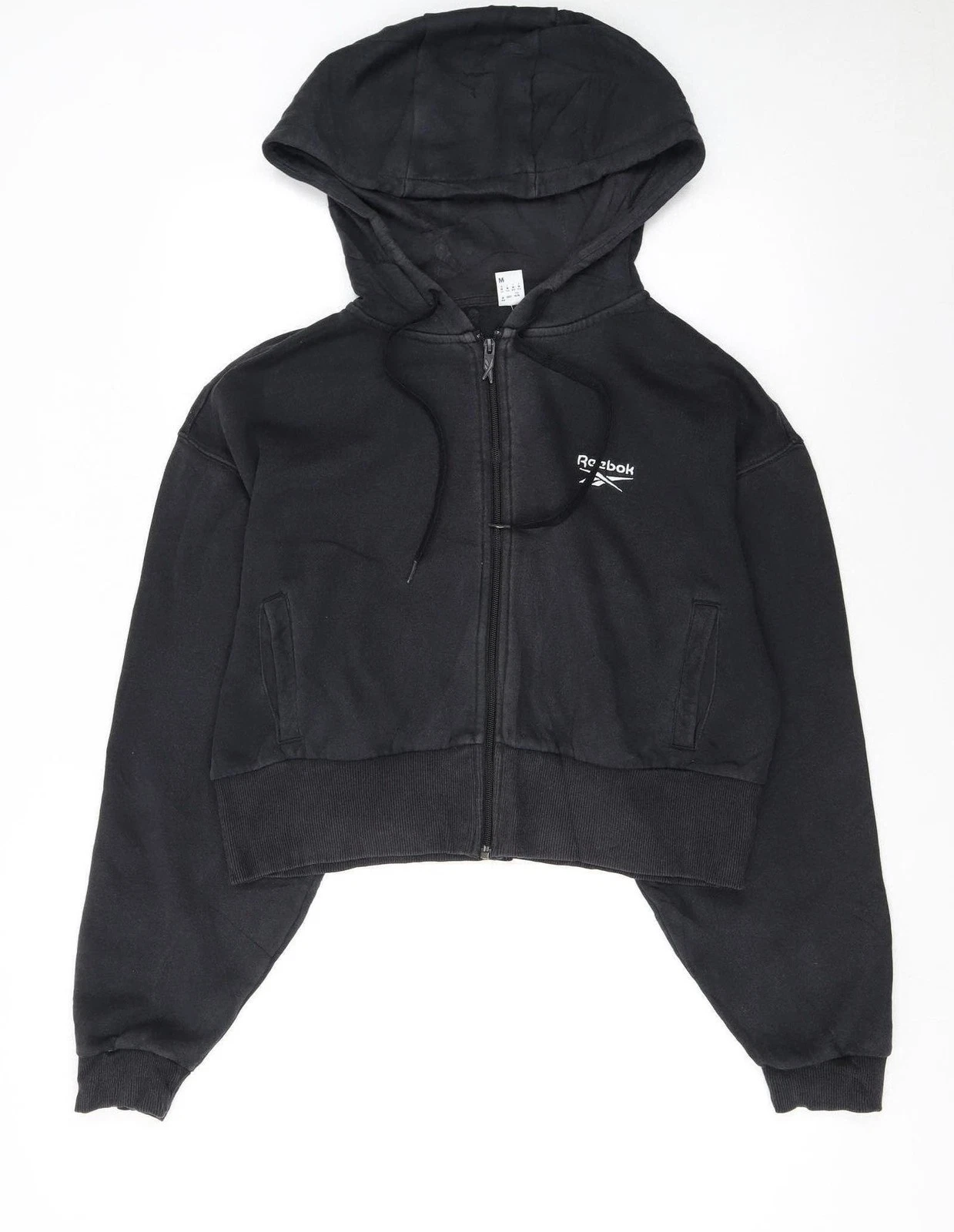 Reebok Women's Black Full Zip Hoodie Medium 12-14 Hooded Sweatshirt