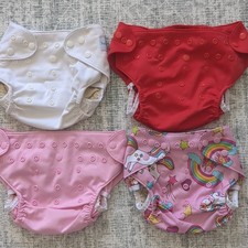 babygoal Reusable Diaper Set 4-Pack White/Red/Pink Multicolor