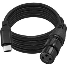 XLR to Type-C Microphone Connection Cable, 3FT/1M Nylon Braided USB C Male to...