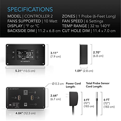 AIRPLATE T3, Quiet Cooling Fan System 6" with Thermostat Control, for Home - 第 3/7 張圖片