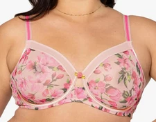 Curvy Couture Women's Sheer Mesh Full-Coverage Unlined Underwire Bra Sz 34H NWT