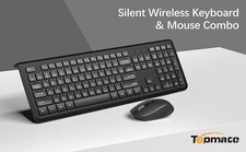 Topmate Wireless Keyboard Mouse Combo Set 2.4G For PC Laptop Computer Full Size