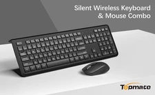 Topmate Wireless Keyboard Mouse Combo Set 2.4G For PC Laptop Computer Full Size