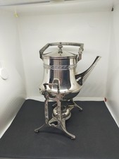 Fontaine à thé, théière samovar métal argenté 
