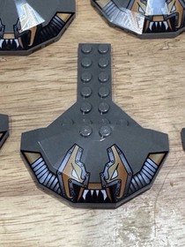 Lego Lot Of 6 Modified Plate 2 x 6 w 4 x 8 Half Saucer Stingray Pattern New Free