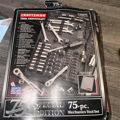Rare Sears Craftsman USA 75th Anniversary Mechanics Tool Socket Set 33975 Nos