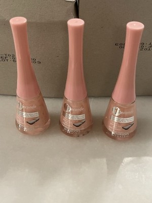 Bourjois 1 Seconde Gel Nail Polish Set 3 PCS Pink Nude Fast Dry Silicone Brush