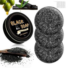 3pcs Gray Hair Reverse Bar Soap, Black Shampoo Bar for Hair and Beard Darkening,