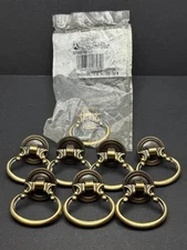 8x Amerock Allison Antique English Brass 1-1/2" Ring Pull Cabinet Knob BP886-AE