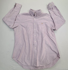 Ralph Lauren Shirt Mens 16.5 Purple Button Up Casual Classic Fit Stylish Comfort
