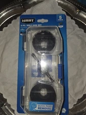 Brand New Hart 5 Piece Hole Saw Set. Hole Saw Arbor With Tapered Brad Point Bit