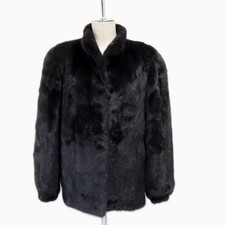 Luxury Mink Fur Coat Silver Back Gloss Rare Color Used 80s Vintage