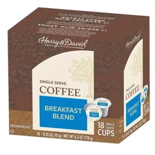 Breakfast Blend Medium Roast Coffee, Single Serve Cups (Compatible with Keuri...