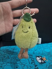 Jellycat Amuseable Pear Bag Charm Cute Fruit Plush Keychain New With Tags