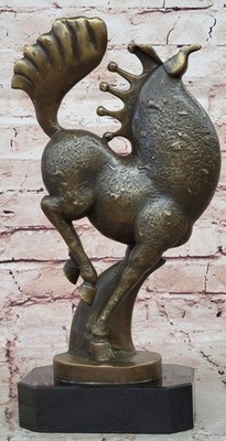 Running Horse Statue Bronze by Milo Modern Tang Inspired Midcentury Sculpture NR