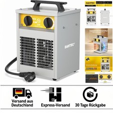 Energiesparender Elektroheizer 2000W mit Thermostat für Garage und Baustelle