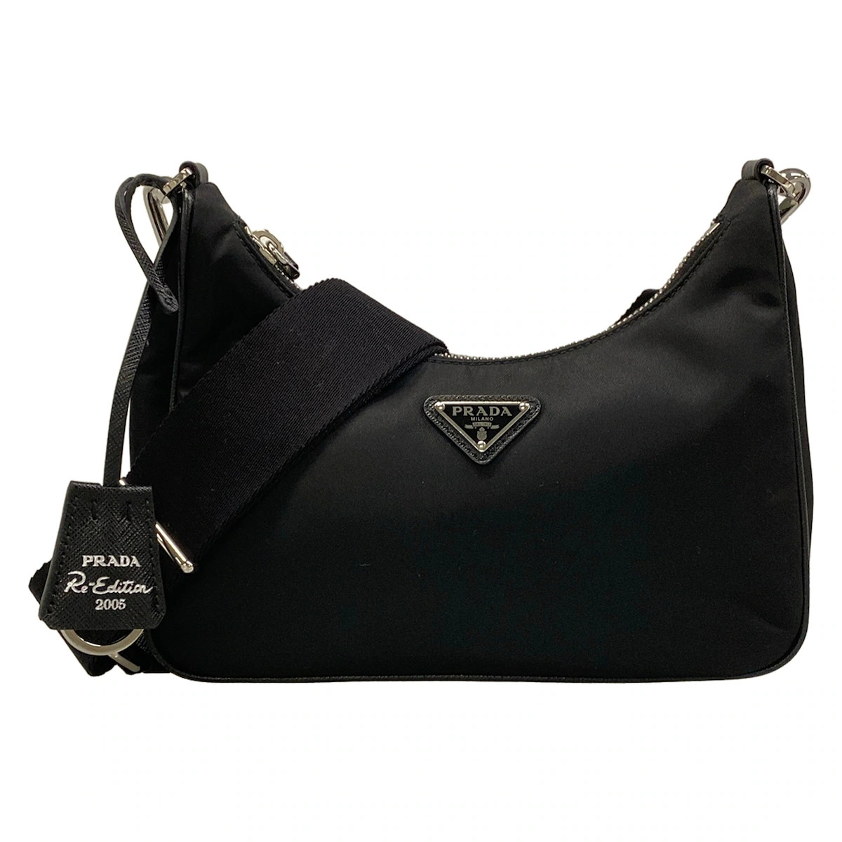 PRADA Re-Edition 2005 Re-Nylon Bag Black Nylon Saffiano Leather Shoulder Bag