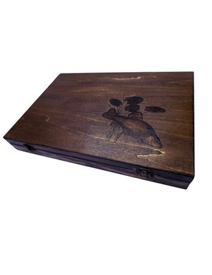 Handmade Float Box. Woodburnt Float Box. Tench Design