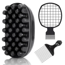 Premium Twist Hair Sponge Brush, Twist Styler Comb Set for Men & Women, Metal...