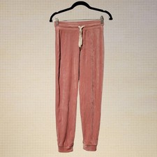 Contemporary Athleisure Pink Velvet Joggers J.Crew Elastic Waist XXS Drawstring