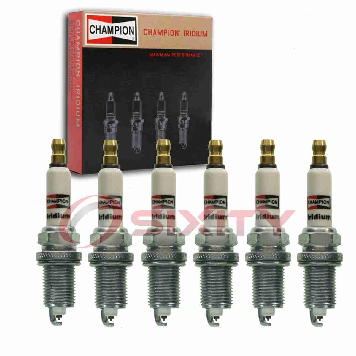 6 pc Champion Iridium Spark Plugs for 1997-1998 Volvo V90 2.9L L6 Ignition rs